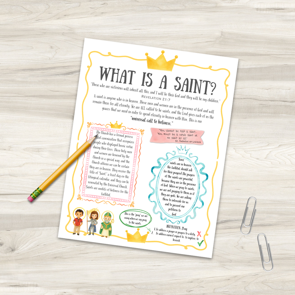 What is a Saint | Canonization Process Printable Resource