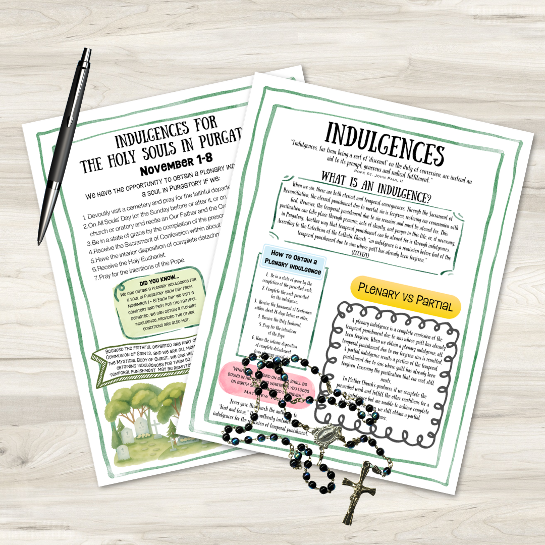 What Are Indulgences Printable Resource