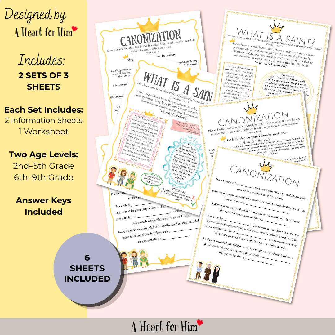 What is a Saint | Canonization Process Printable Resource