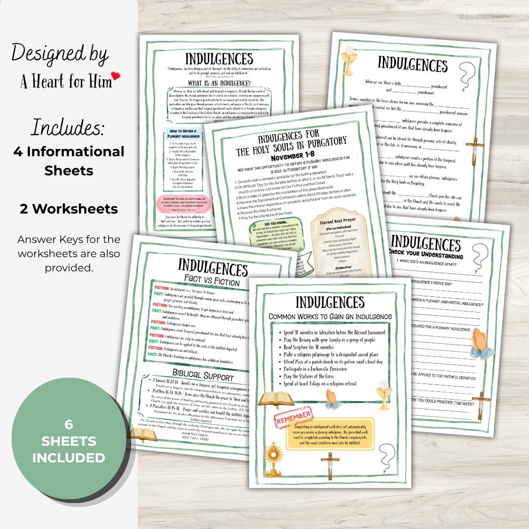 What Are Indulgences Printable Resource