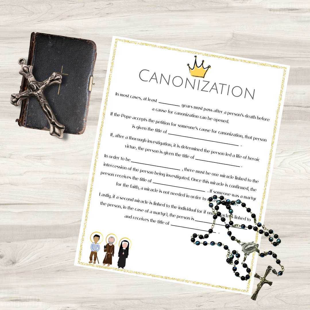 What is a Saint | Canonization Process Printable Resource