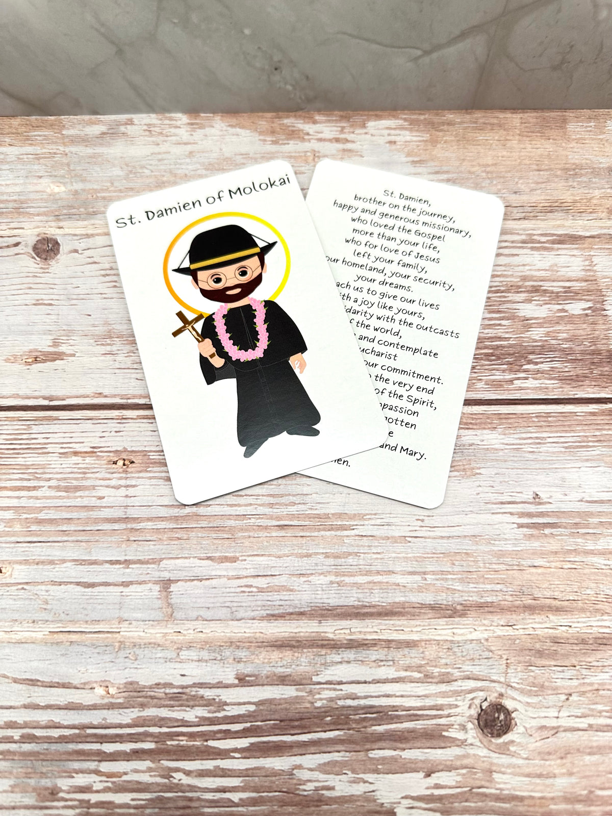 St. Damien of Molokai Prayer Card
