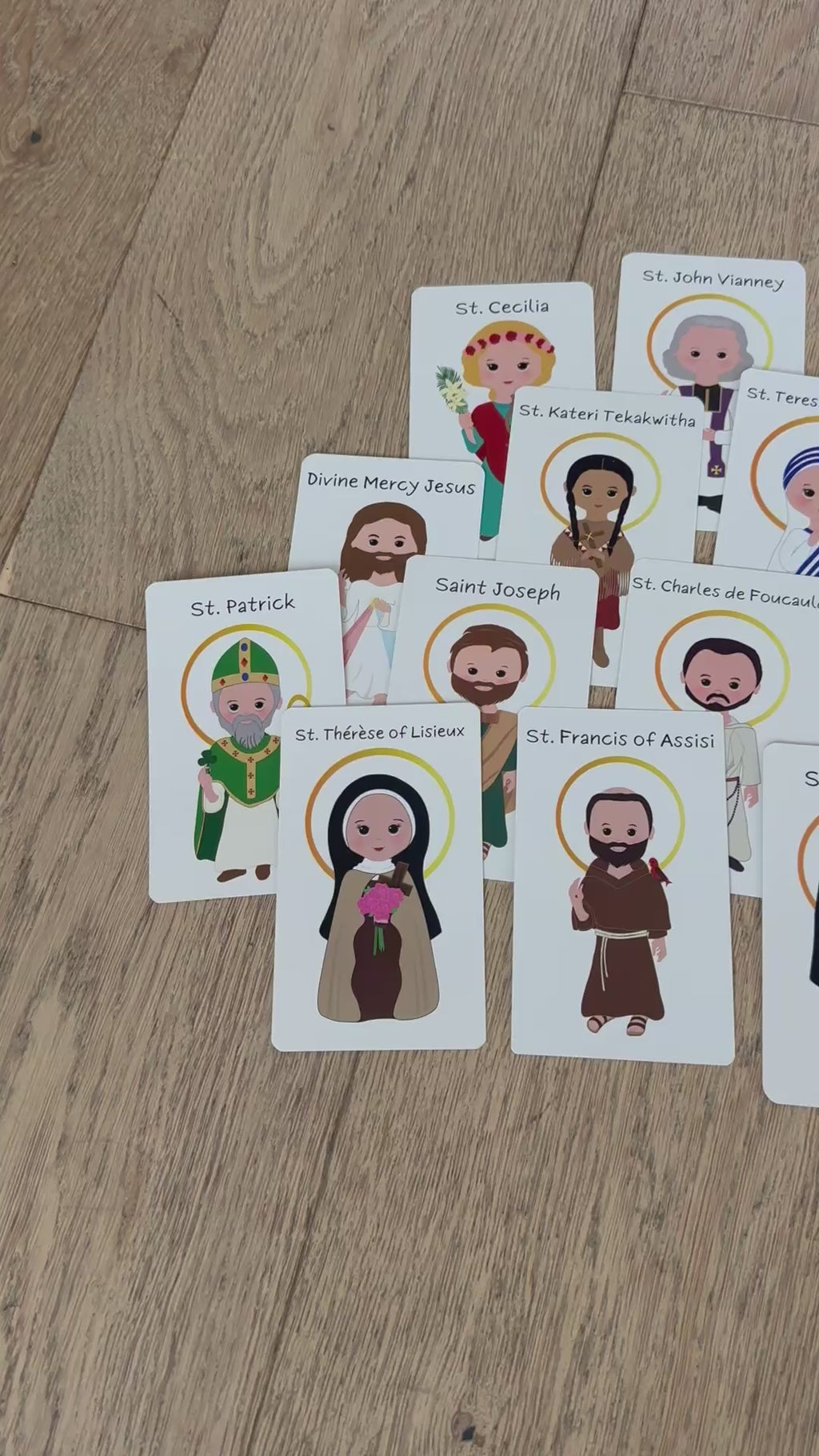 Catholic Saint Prayer Cards – Set 1 | 26 Beautifully Illustrated Cards