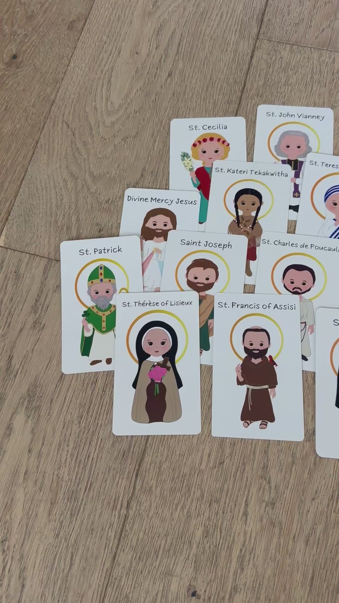 Catholic Saint Prayer Cards – Set 1 | 26 Beautifully Illustrated Cards